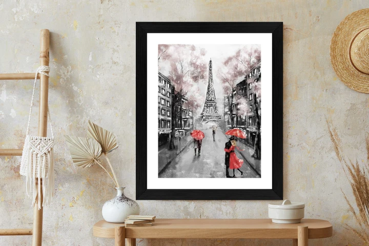 Plakat Spacer Po Polach Elizejskich W Deszczowy Dzień