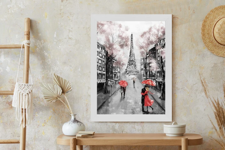 Plakat Spacer Po Polach Elizejskich W Deszczowy Dzień