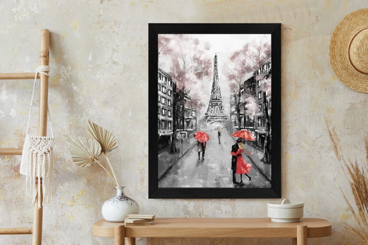 Plakat Spacer Po Polach Elizejskich W Deszczowy Dzień