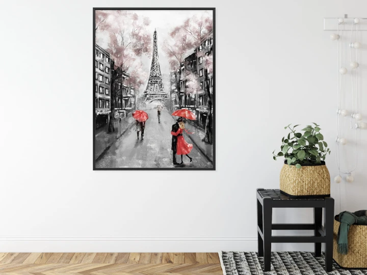 Plakat Spacer Po Polach Elizejskich W Deszczowy Dzień