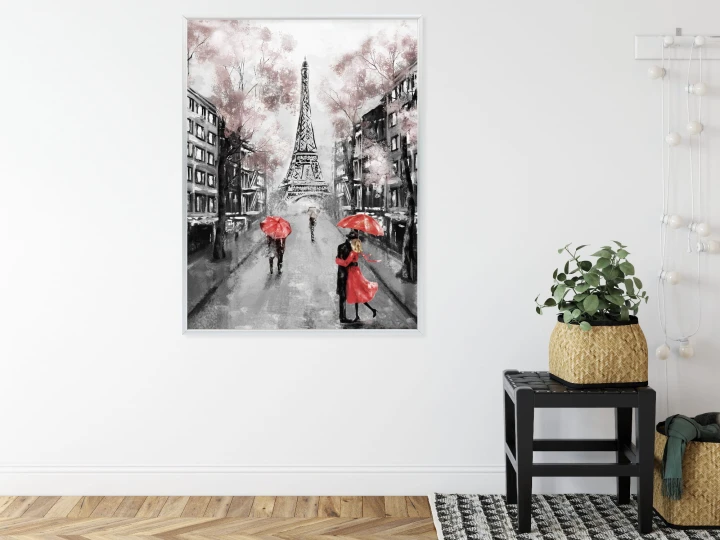 Plakat Spacer Po Polach Elizejskich W Deszczowy Dzień