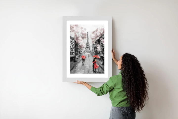 Plakat Spacer Po Polach Elizejskich W Deszczowy Dzień