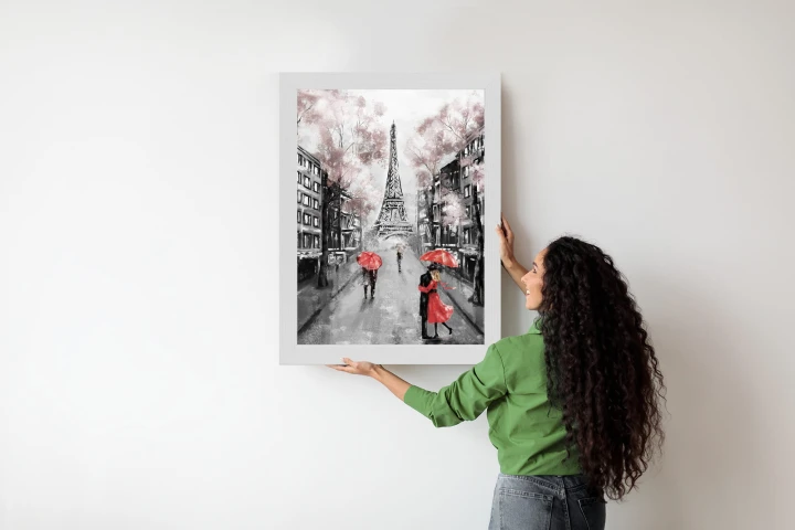 Plakat Spacer Po Polach Elizejskich W Deszczowy Dzień