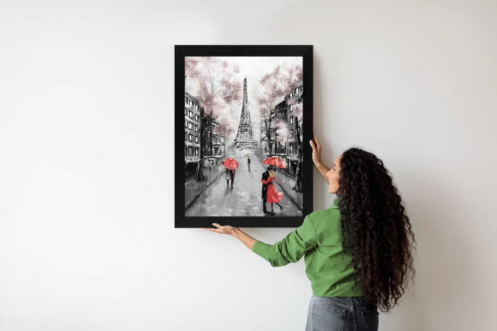 Plakat Spacer Po Polach Elizejskich W Deszczowy Dzień