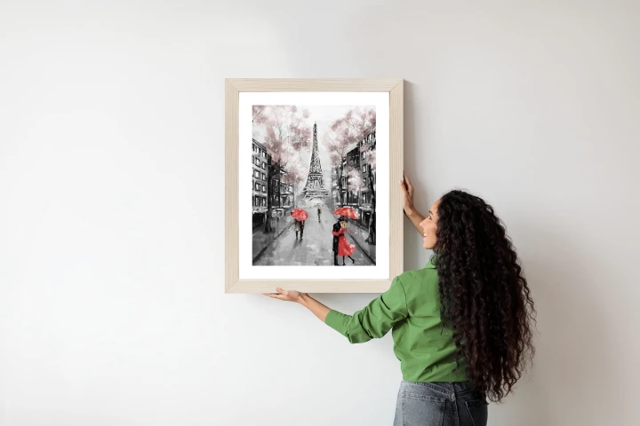 Plakat Spacer Po Polach Elizejskich W Deszczowy Dzień