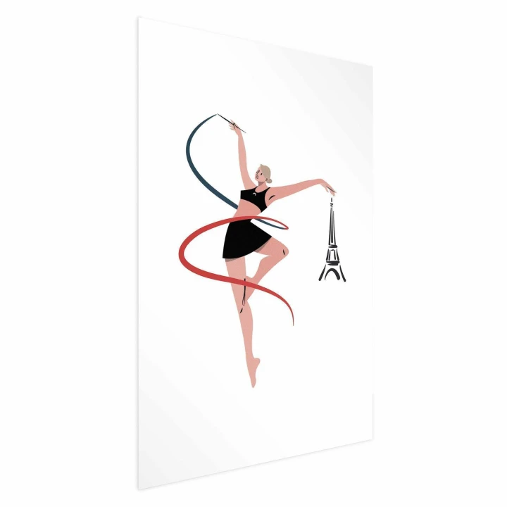 Plakat - Ilustracja kobiety z szarfą - gimnastyka artystyczna