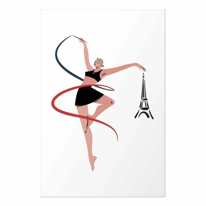 Plakat - Ilustracja kobiety z szarfą - gimnastyka artystyczna