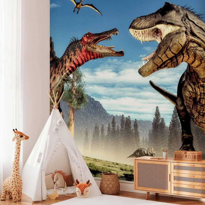 Fototapeta - Walka dinozaurów