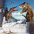 Fototapeta - Walka dinozaurów