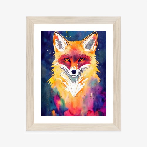 Plakat Portrait Of Wild Fox Watercolor, Wallpaper Painting, Animal