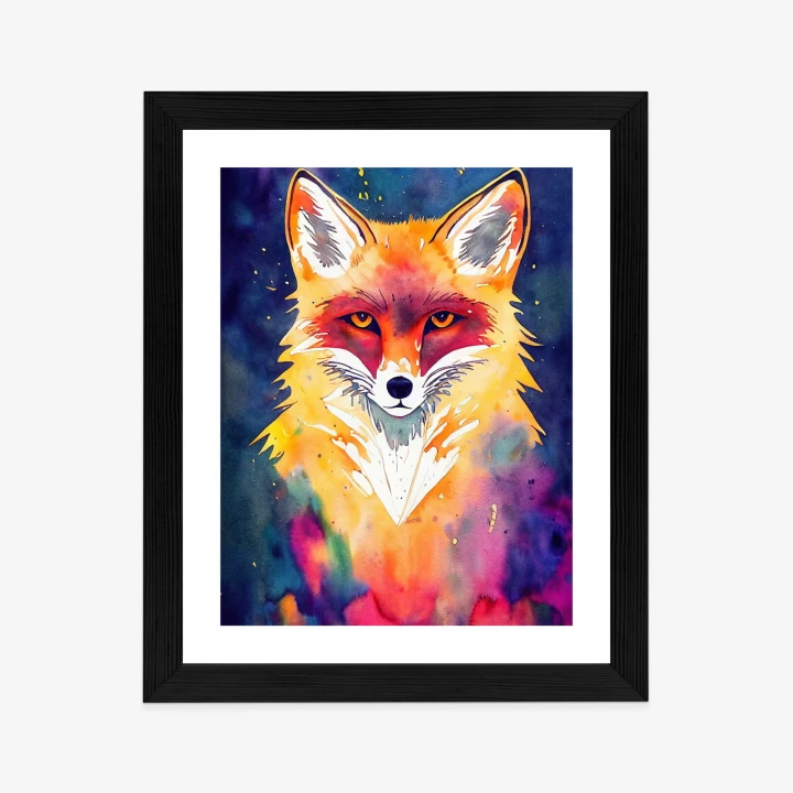 Plakat Portrait Of Wild Fox Watercolor, Wallpaper Painting, Animal