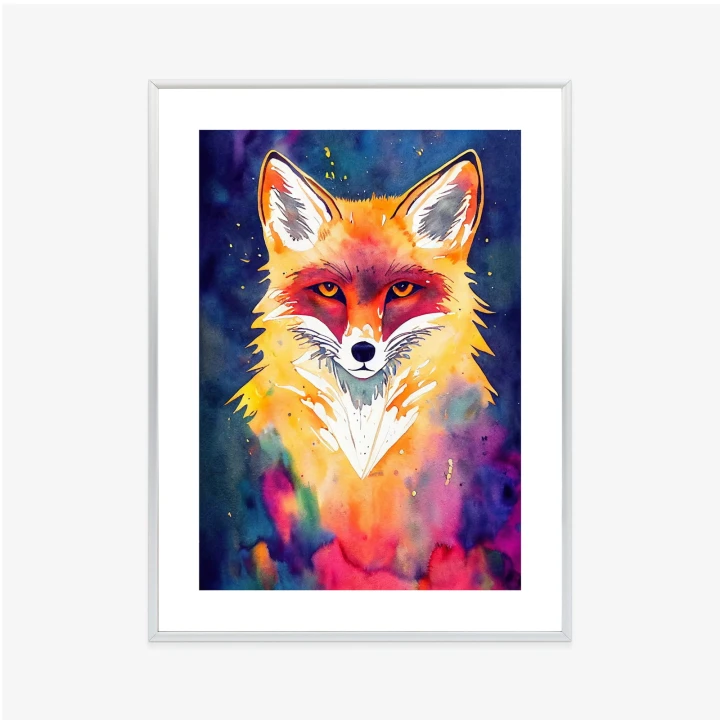 Plakat Portrait Of Wild Fox Watercolor, Wallpaper Painting, Animal