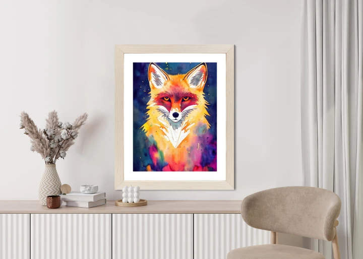 Plakat Portrait Of Wild Fox Watercolor, Wallpaper Painting, Animal