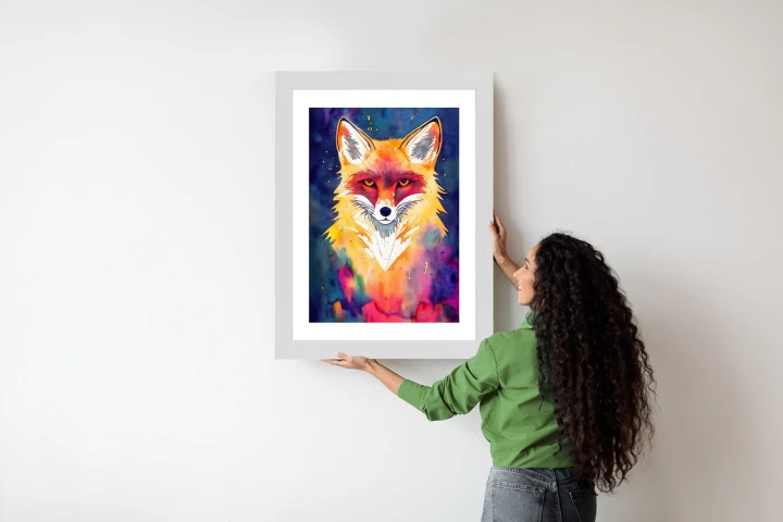 Plakat Portrait Of Wild Fox Watercolor, Wallpaper Painting, Animal