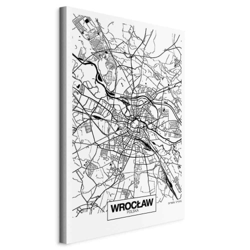 Obraz - Mapa miasta: Wrocław (1-częściowy) pionowy