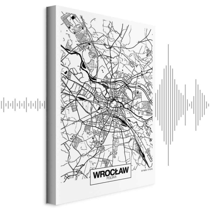 Obraz - Mapa miasta: Wrocław (1-częściowy) pionowy