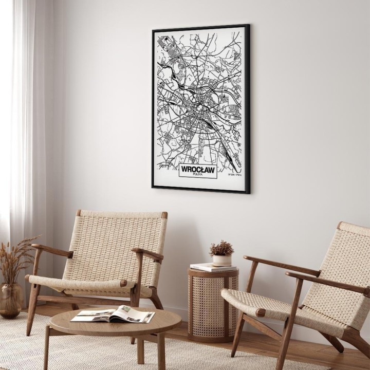 Obraz - Mapa miasta: Wrocław (1-częściowy) pionowy