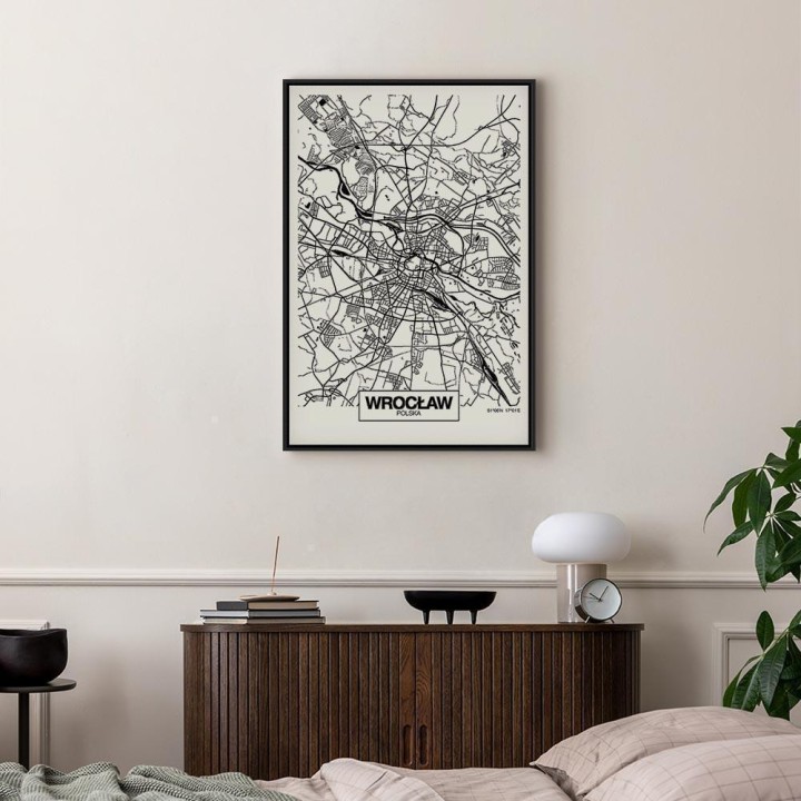 Obraz - Mapa miasta: Wrocław (1-częściowy) pionowy