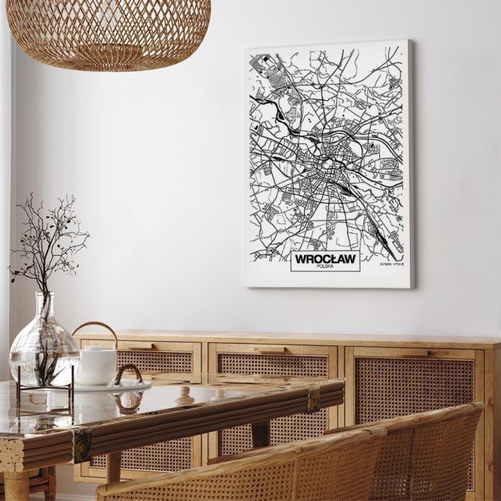 Obraz - Mapa miasta: Wrocław (1-częściowy) pionowy