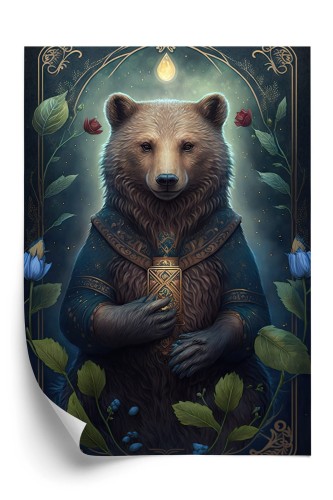 Plakat Grafika Fantasy Z Niedźwiedziem