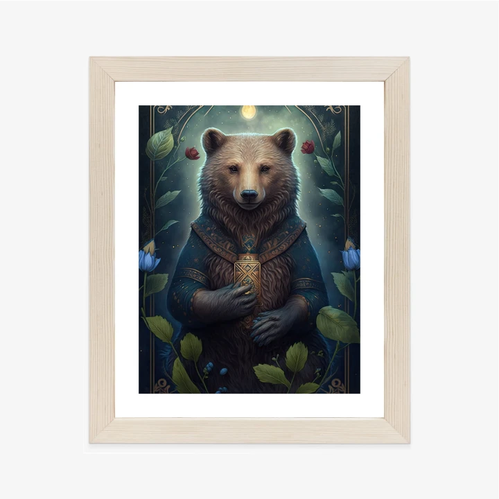 Plakat Grafika Fantasy Z Niedźwiedziem
