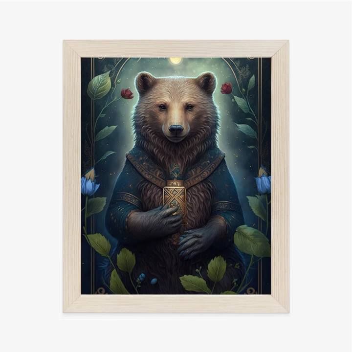 Plakat Grafika Fantasy Z Niedźwiedziem