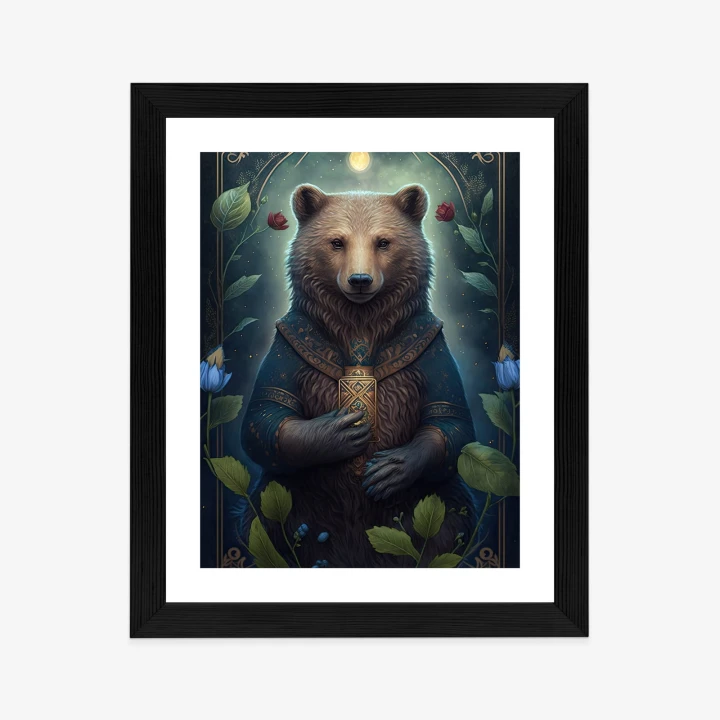 Plakat Grafika Fantasy Z Niedźwiedziem