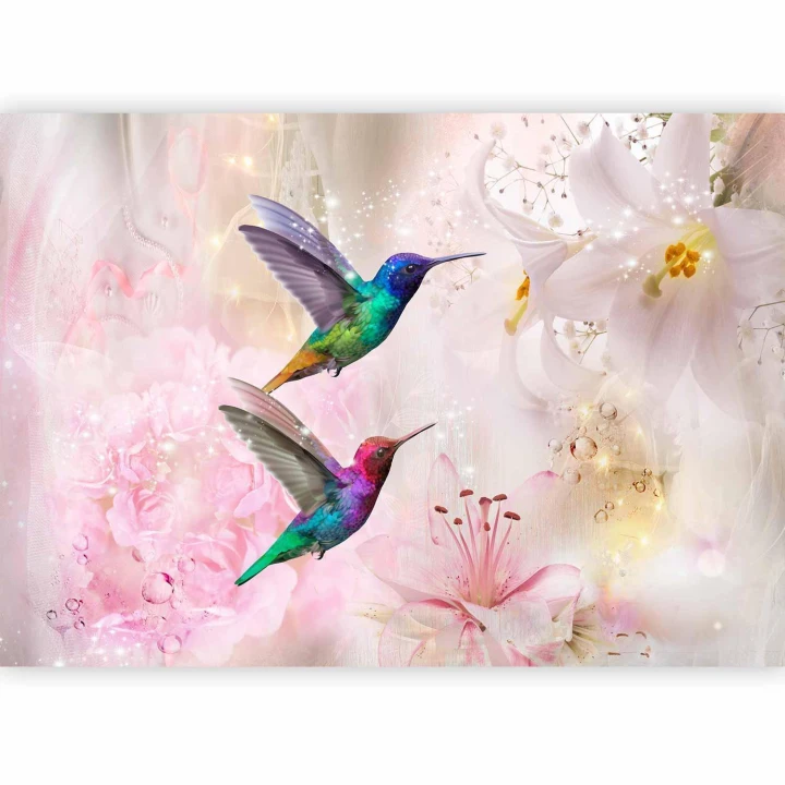 Fototapeta - Kolorowe kolibry (różowy)