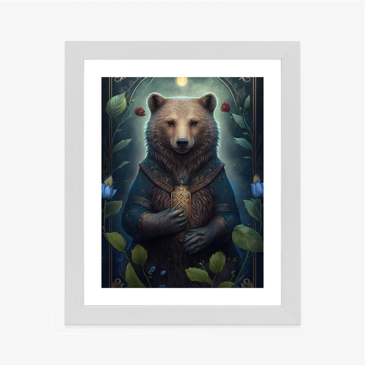 Plakat Grafika Fantasy Z Niedźwiedziem