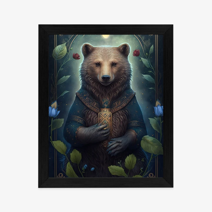 Plakat Grafika Fantasy Z Niedźwiedziem