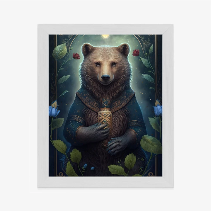 Plakat Grafika Fantasy Z Niedźwiedziem