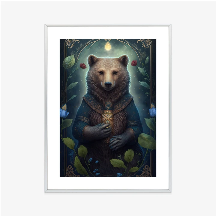 Plakat Grafika Fantasy Z Niedźwiedziem