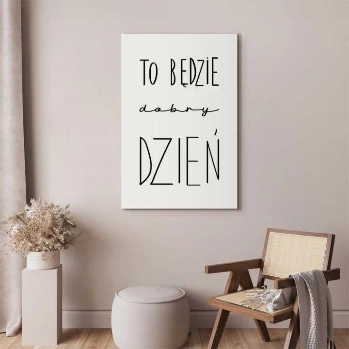 Obraz - Sztuka słów (1-częściowy) - inspirujący czarny napis na białym tle
