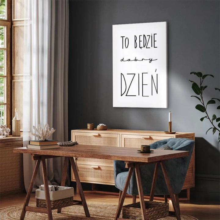 Obraz - Sztuka słów (1-częściowy) - inspirujący czarny napis na białym tle