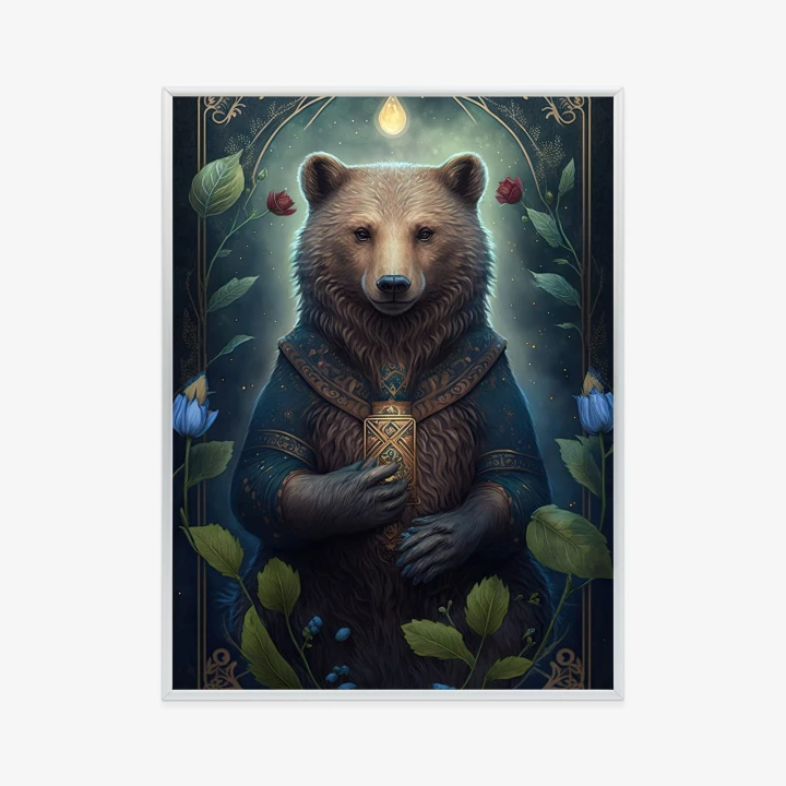 Plakat Grafika Fantasy Z Niedźwiedziem