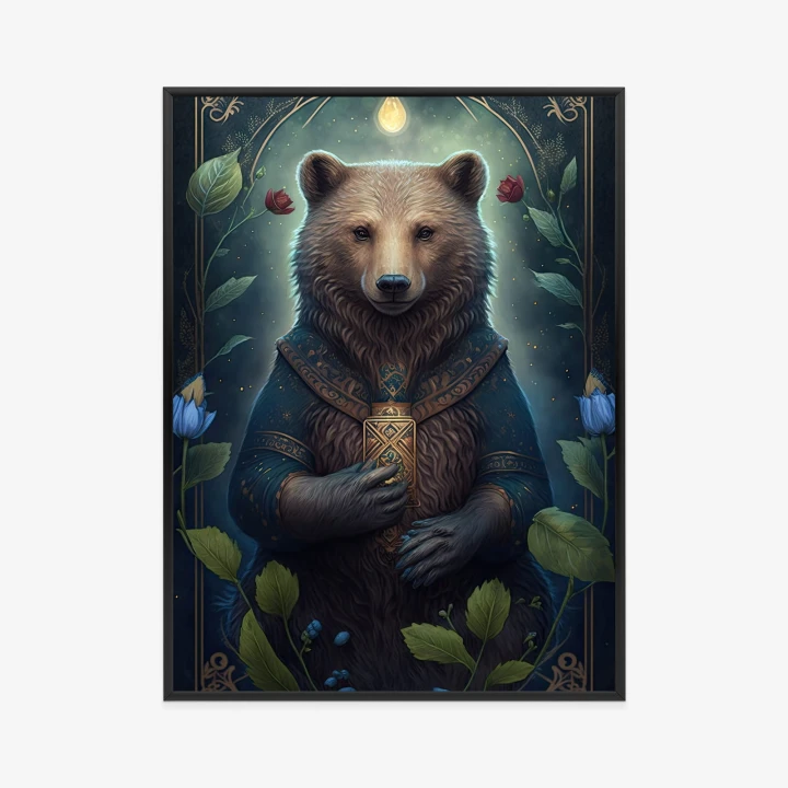 Plakat Grafika Fantasy Z Niedźwiedziem