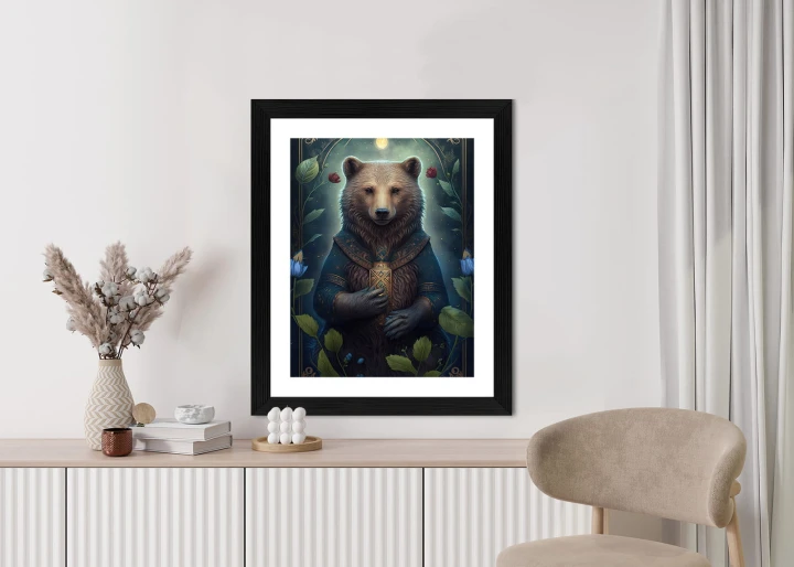 Plakat Grafika Fantasy Z Niedźwiedziem