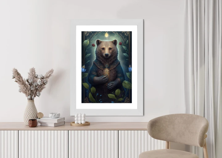 Plakat Grafika Fantasy Z Niedźwiedziem