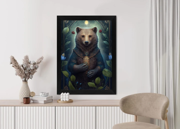Plakat Grafika Fantasy Z Niedźwiedziem