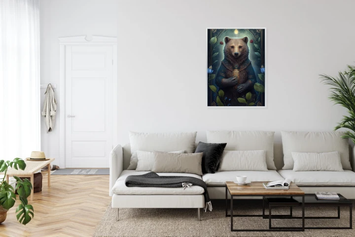 Plakat Grafika Fantasy Z Niedźwiedziem