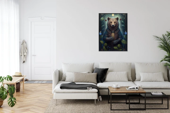 Plakat Grafika Fantasy Z Niedźwiedziem
