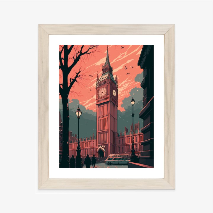 Plakat Big Ben W Londynie Komiksowa Ilustracja