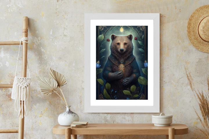Plakat Grafika Fantasy Z Niedźwiedziem