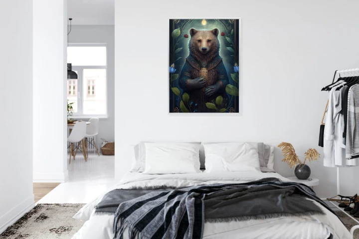 Plakat Grafika Fantasy Z Niedźwiedziem