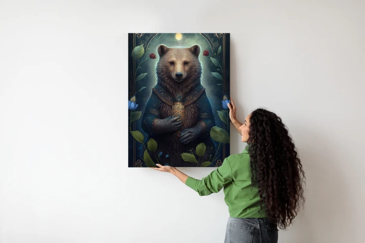 Plakat Grafika Fantasy Z Niedźwiedziem