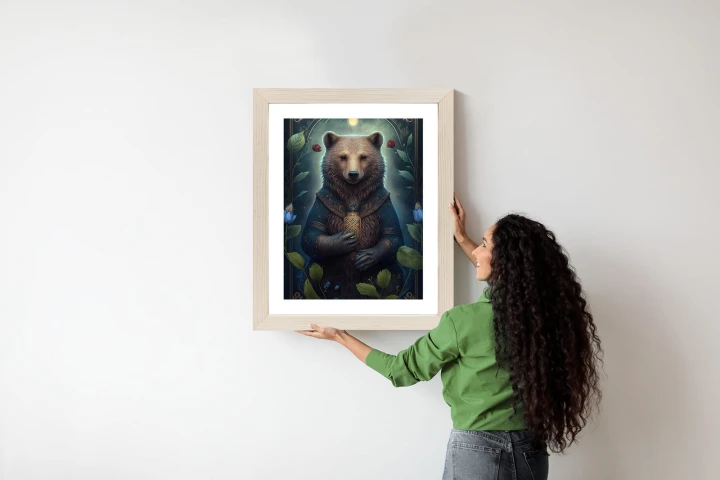 Plakat Grafika Fantasy Z Niedźwiedziem