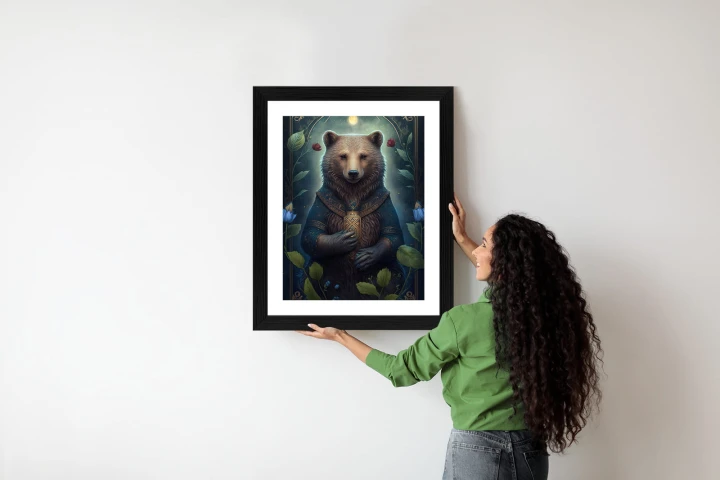 Plakat Grafika Fantasy Z Niedźwiedziem