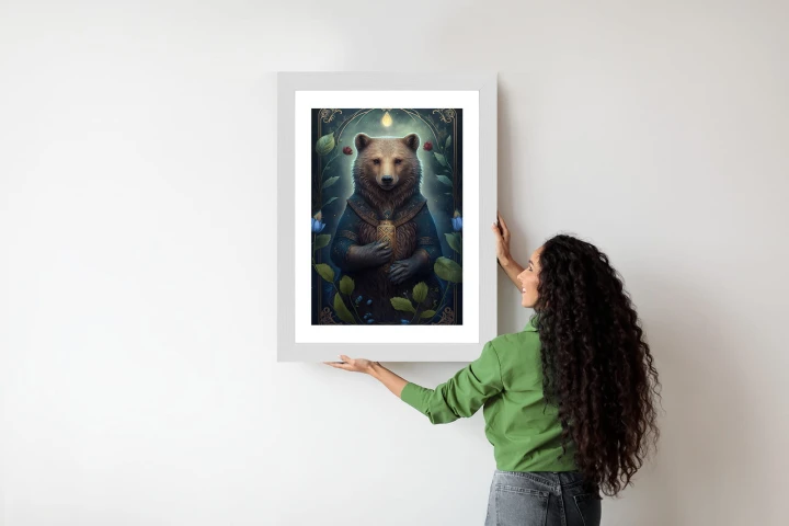 Plakat Grafika Fantasy Z Niedźwiedziem