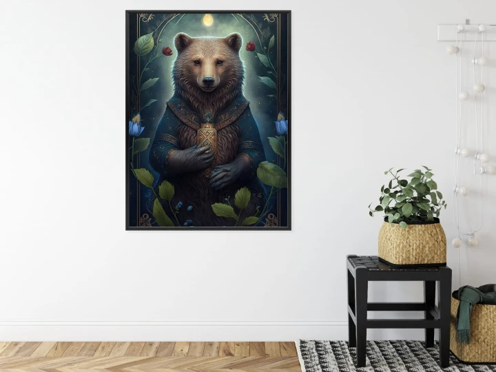 Plakat Grafika Fantasy Z Niedźwiedziem