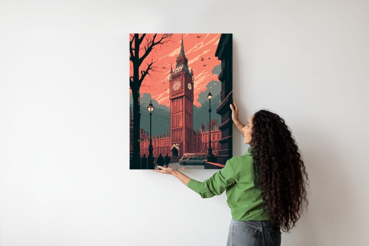 Plakat Big Ben W Londynie Komiksowa Ilustracja